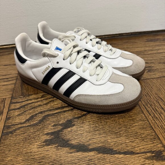 adidas Shoes - Adidas Samba OG White with Black Stripes Womens Size 7.5